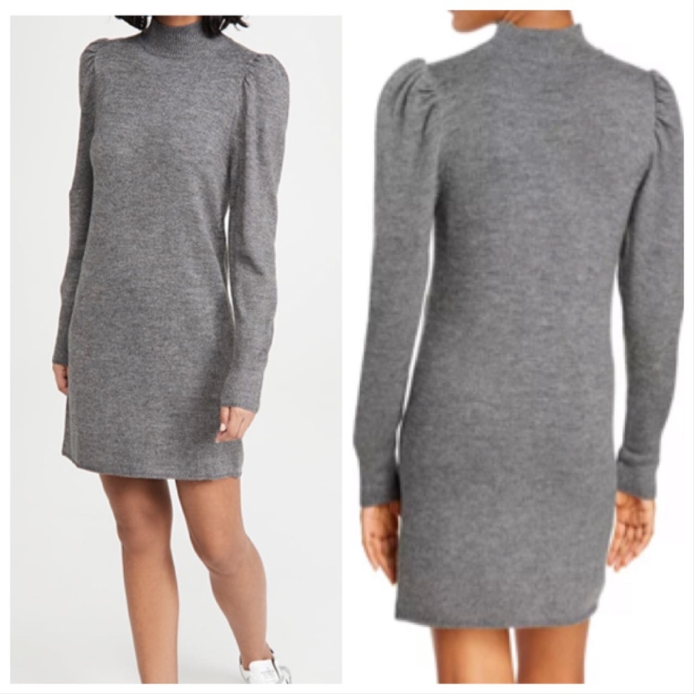 Wayf Puff Sleeve Dress Charcoal XS